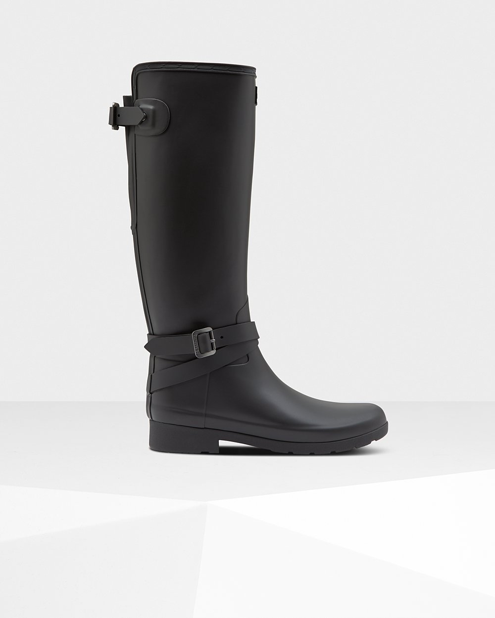 Galochas Altas Hunter Feminina Pretas - Refined Slim Fit Adjustable - 10YXRHQIB